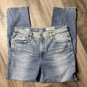 AG Adriano Goldschmied Jeans Womens 32R Blue Isabelle High Rise Straight Crop